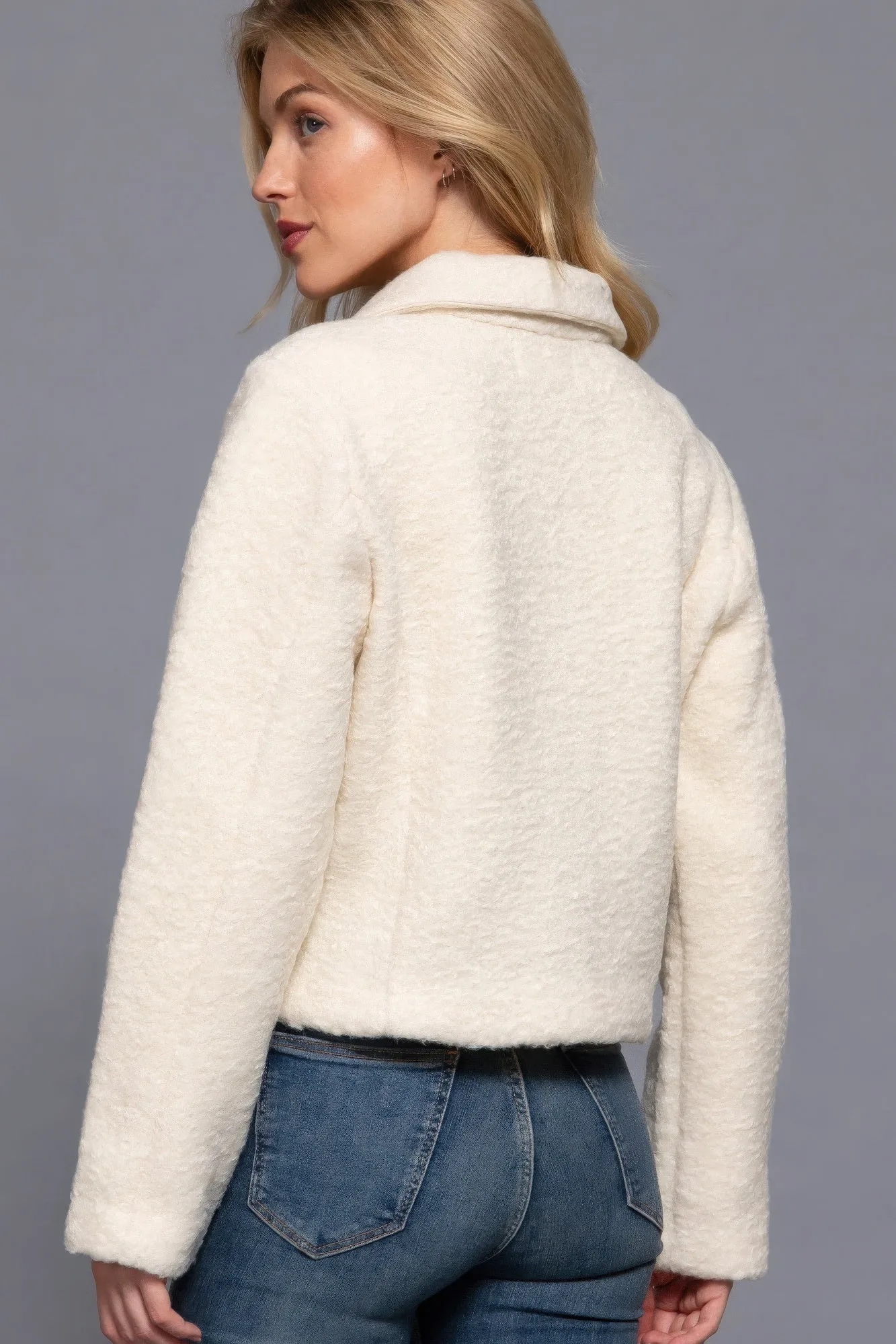 Teddy Fleece Button Jacket