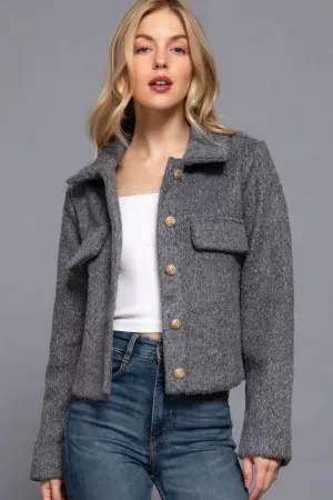 Teddy Fleece Button Jacket