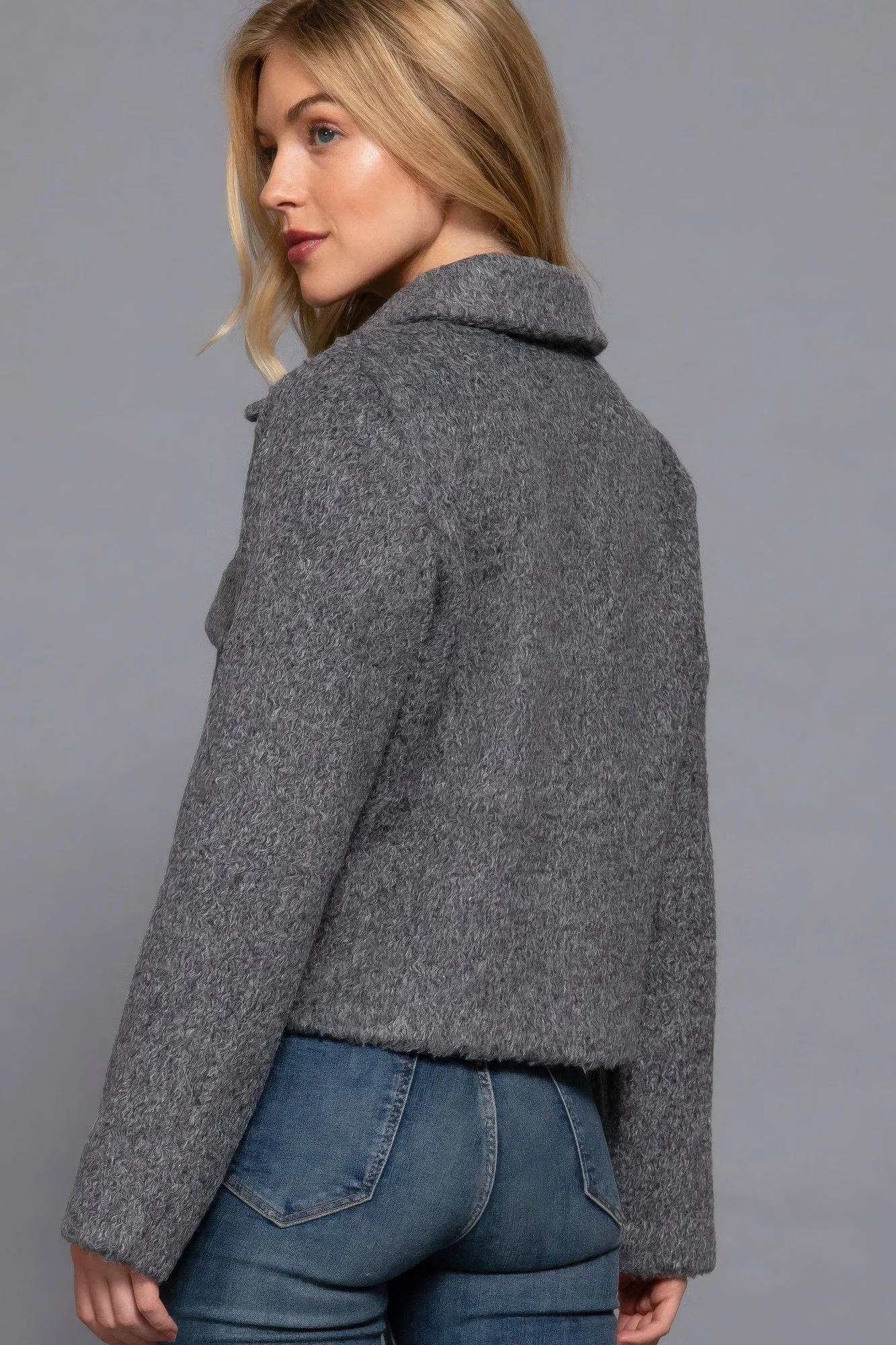Teddy Fleece Button Jacket