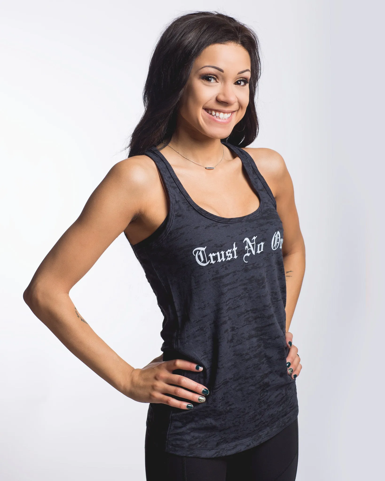 Women's Burnout Racerback Tank Top - Black