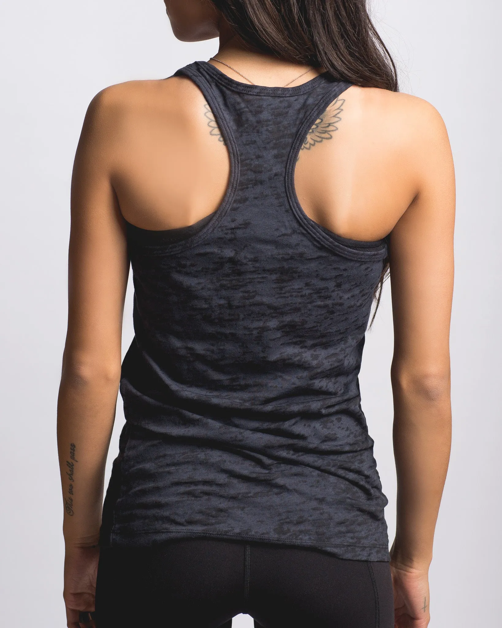 Women's Burnout Racerback Tank Top - Black