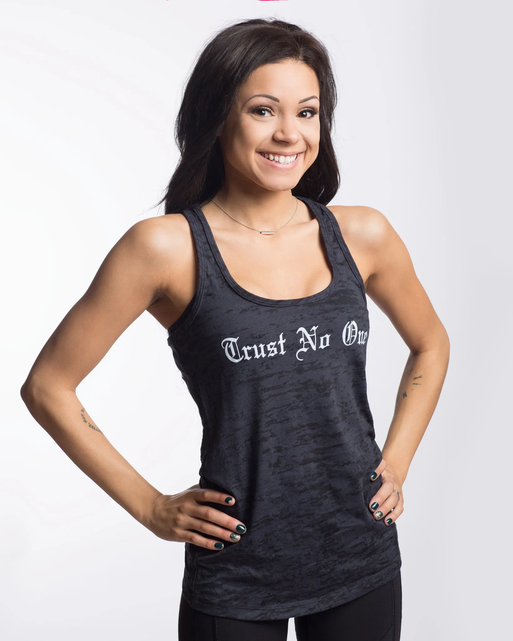 Women's Burnout Racerback Tank Top - Black