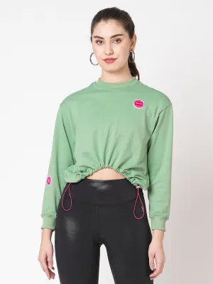 You Do You Green Cropped Sweatshirt
