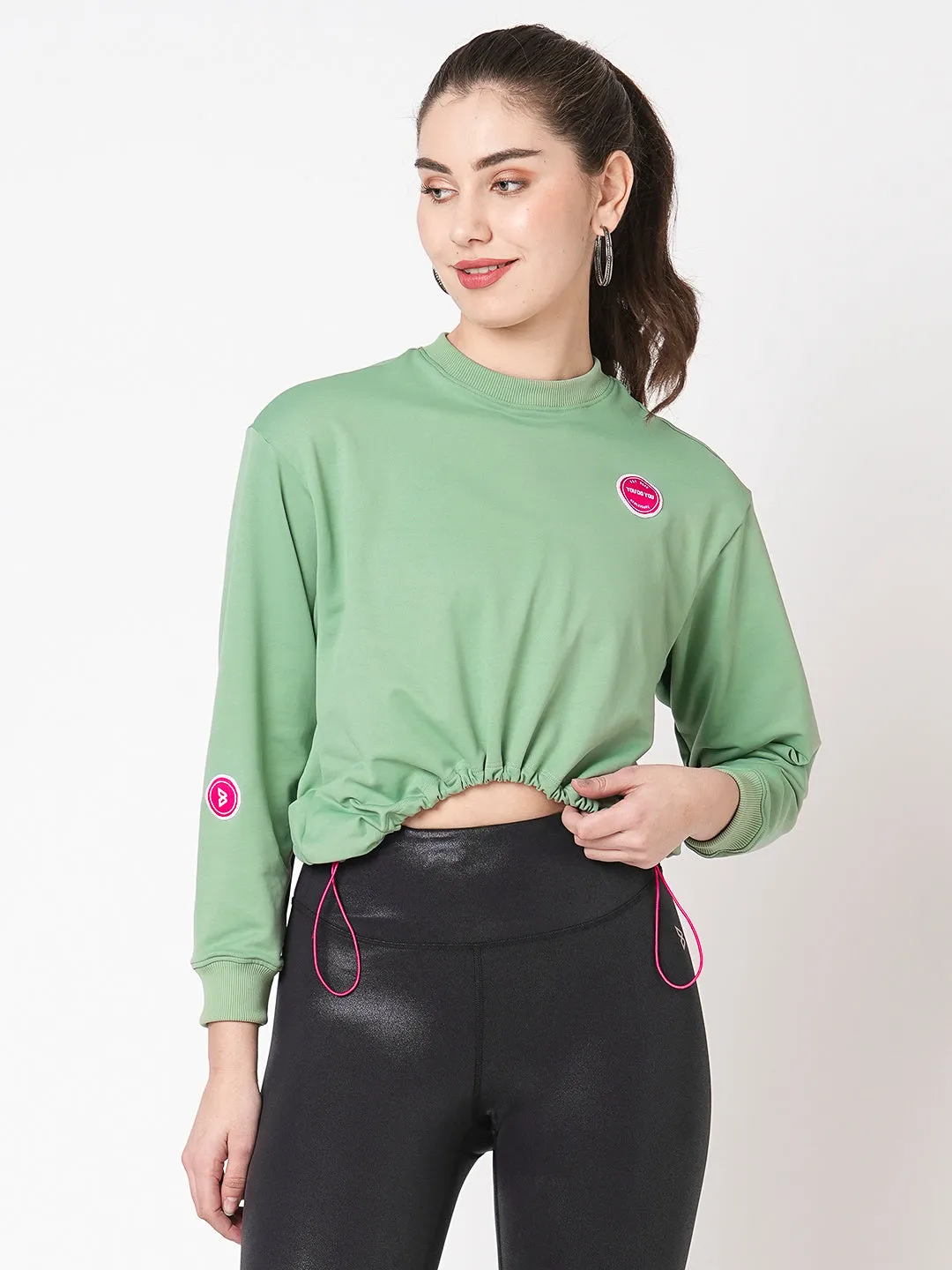 You Do You Green Cropped Sweatshirt