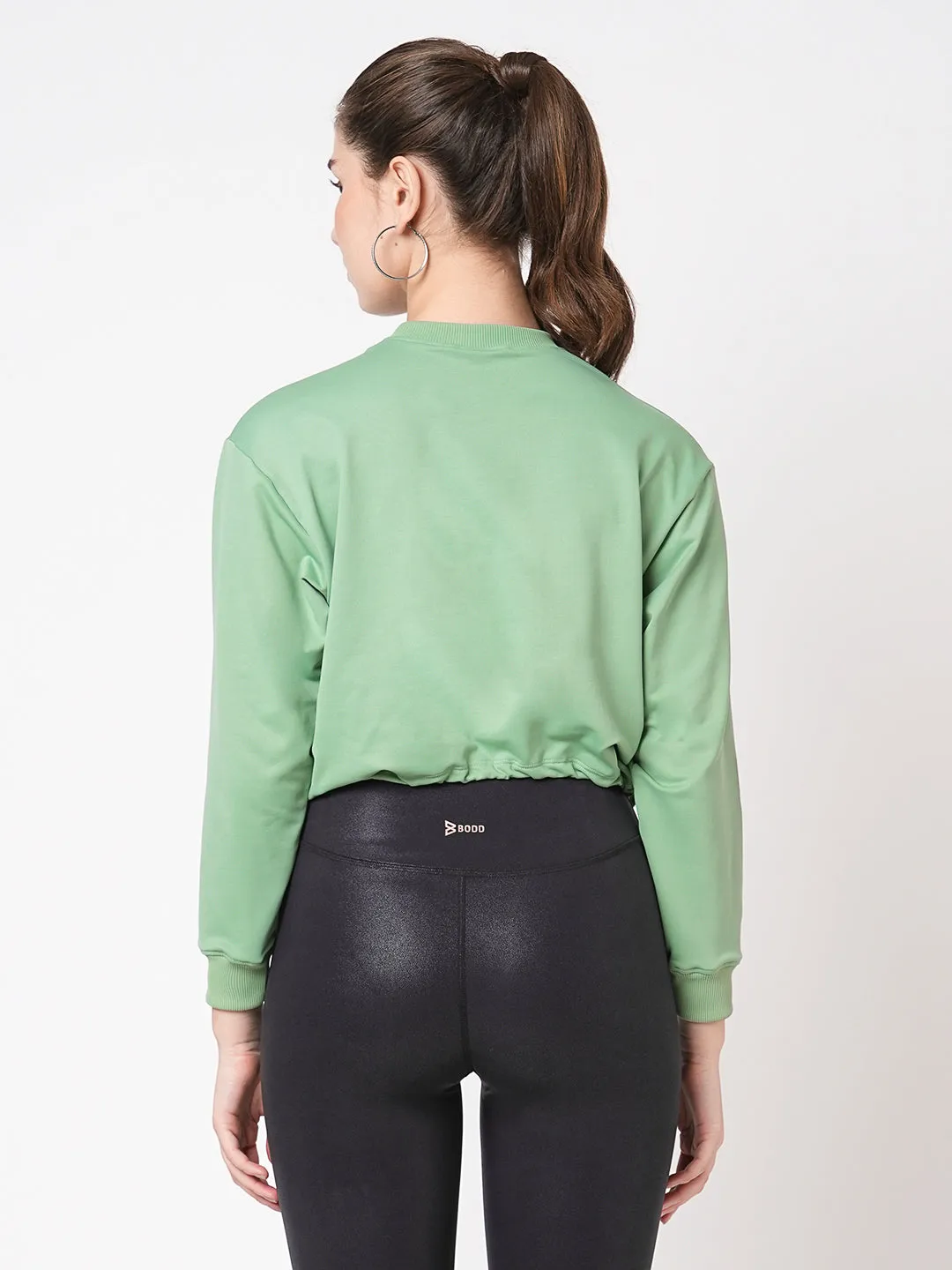You Do You Green Cropped Sweatshirt