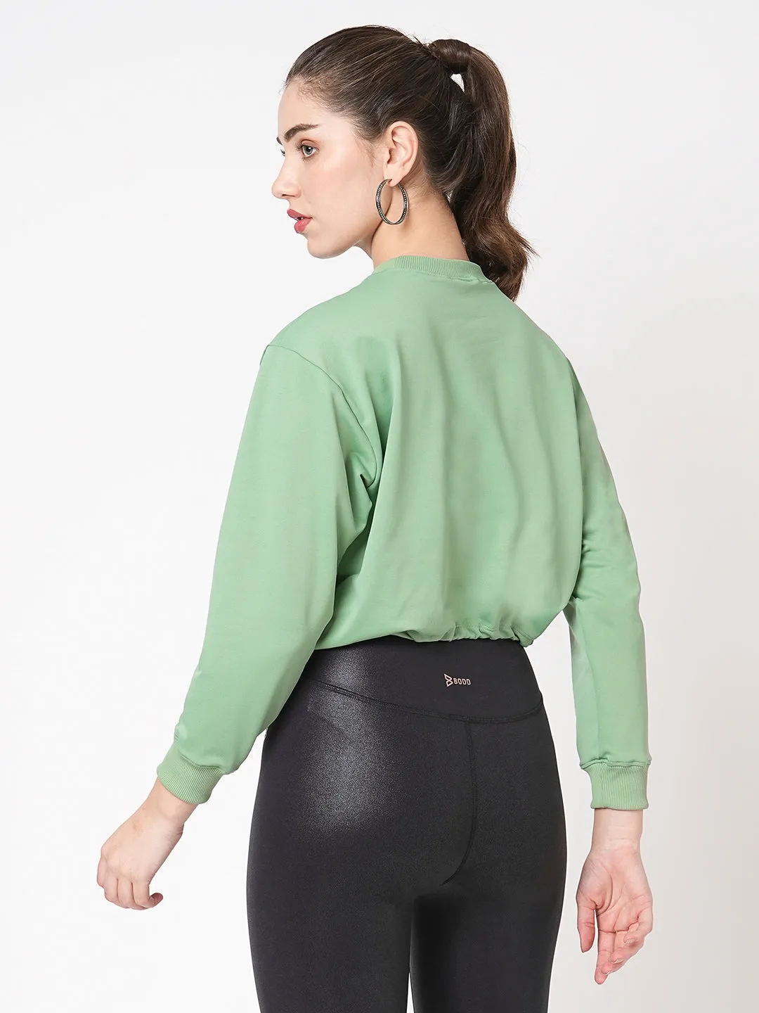 You Do You Green Cropped Sweatshirt