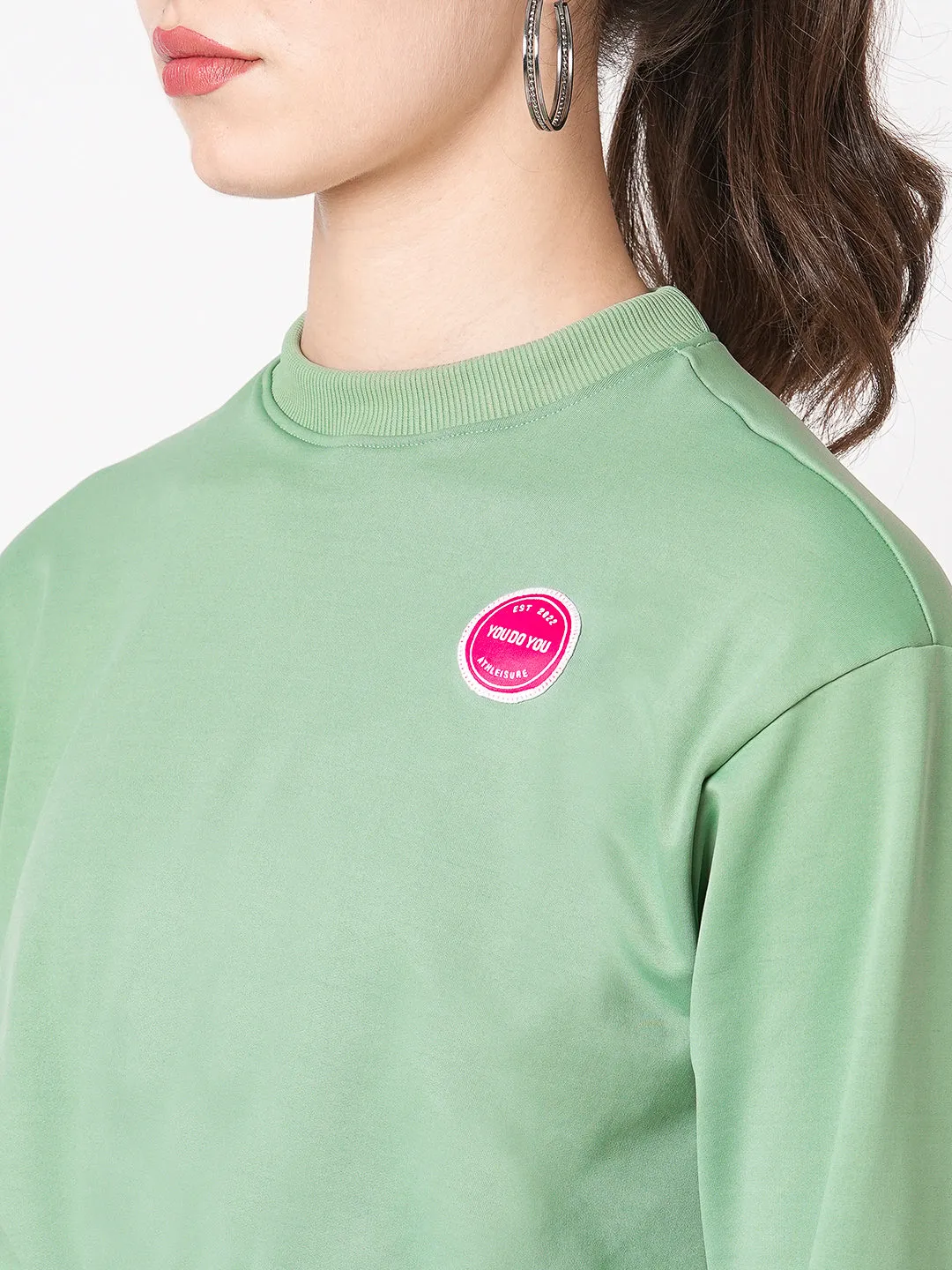 You Do You Green Cropped Sweatshirt