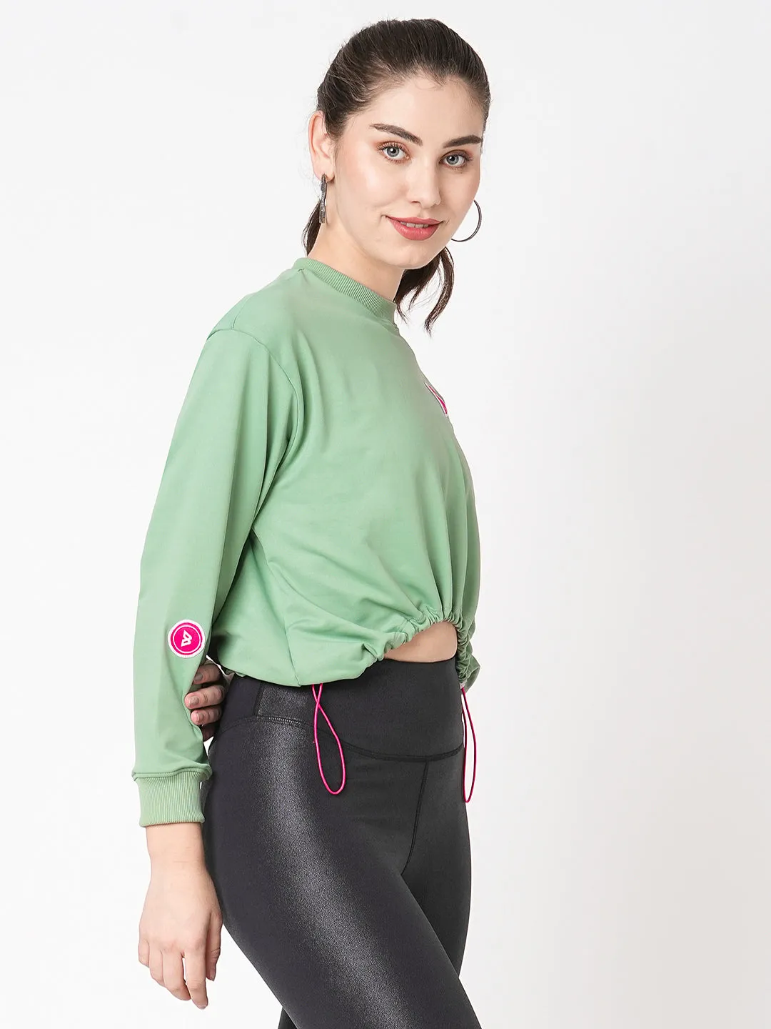 You Do You Green Cropped Sweatshirt