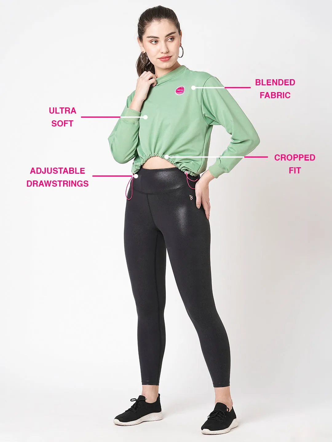 You Do You Green Cropped Sweatshirt